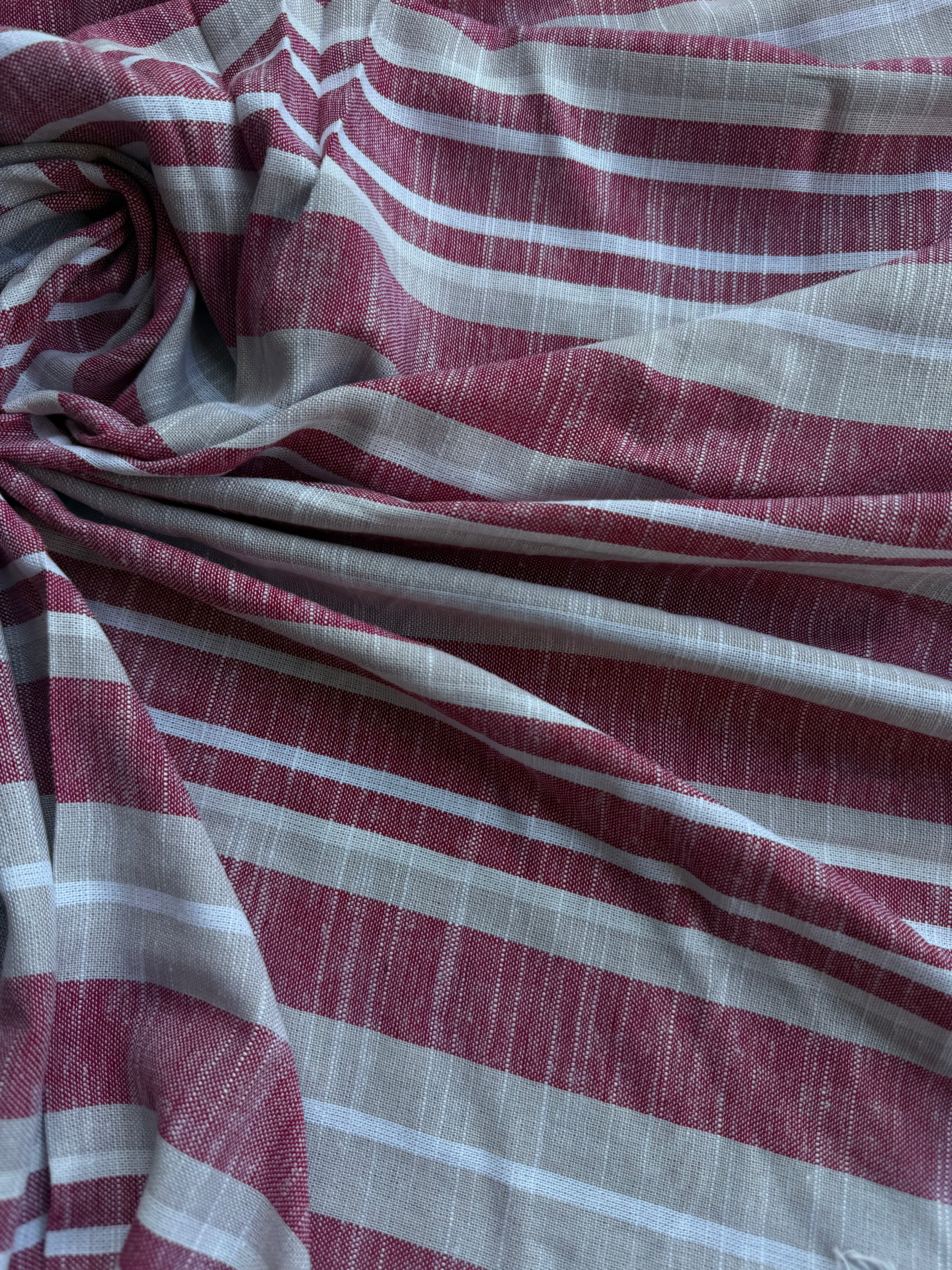 Lino Riga Rosso Lavato