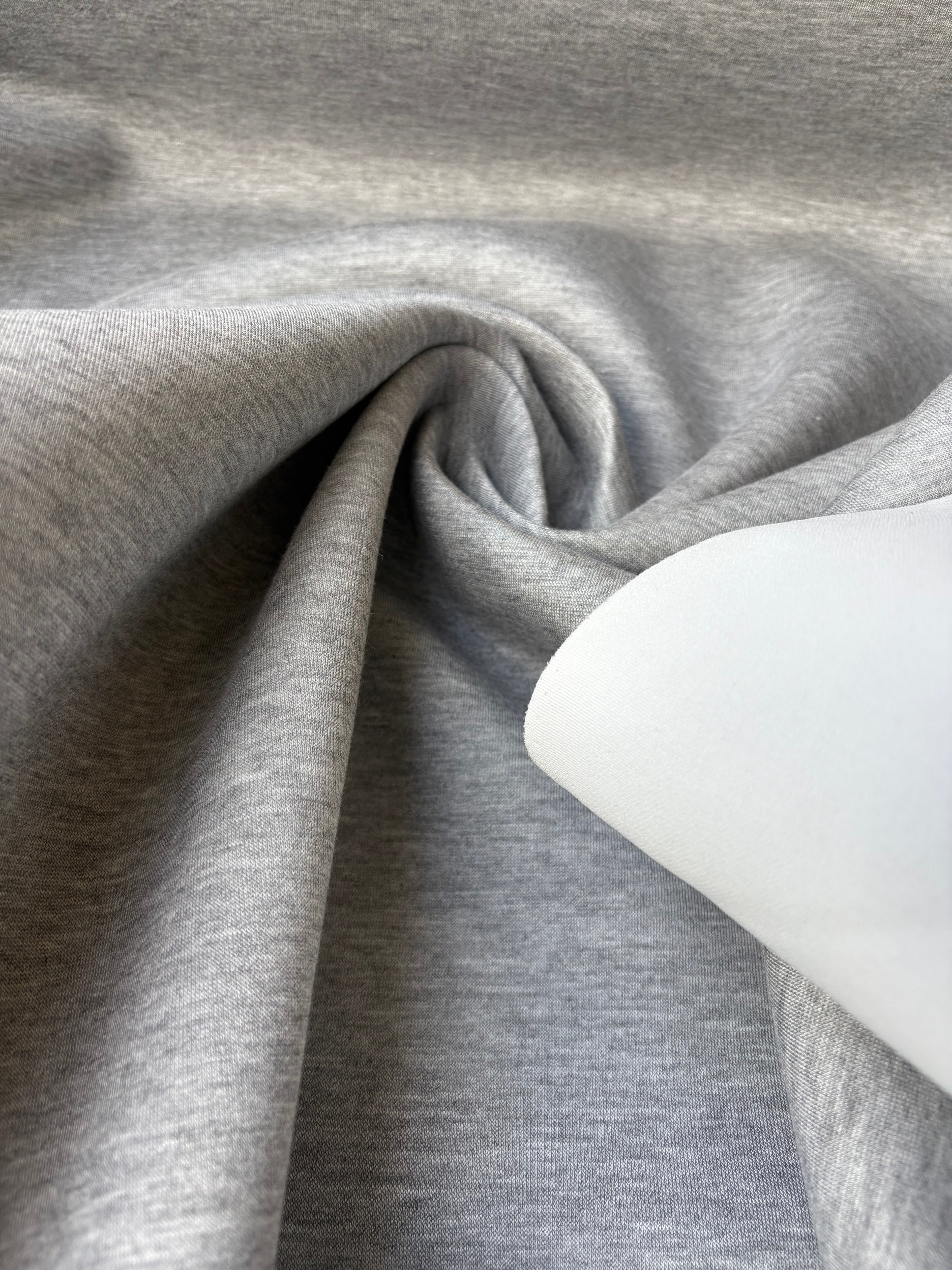 Tessuto Scuba Neoprene Grigio Bianco doubleface