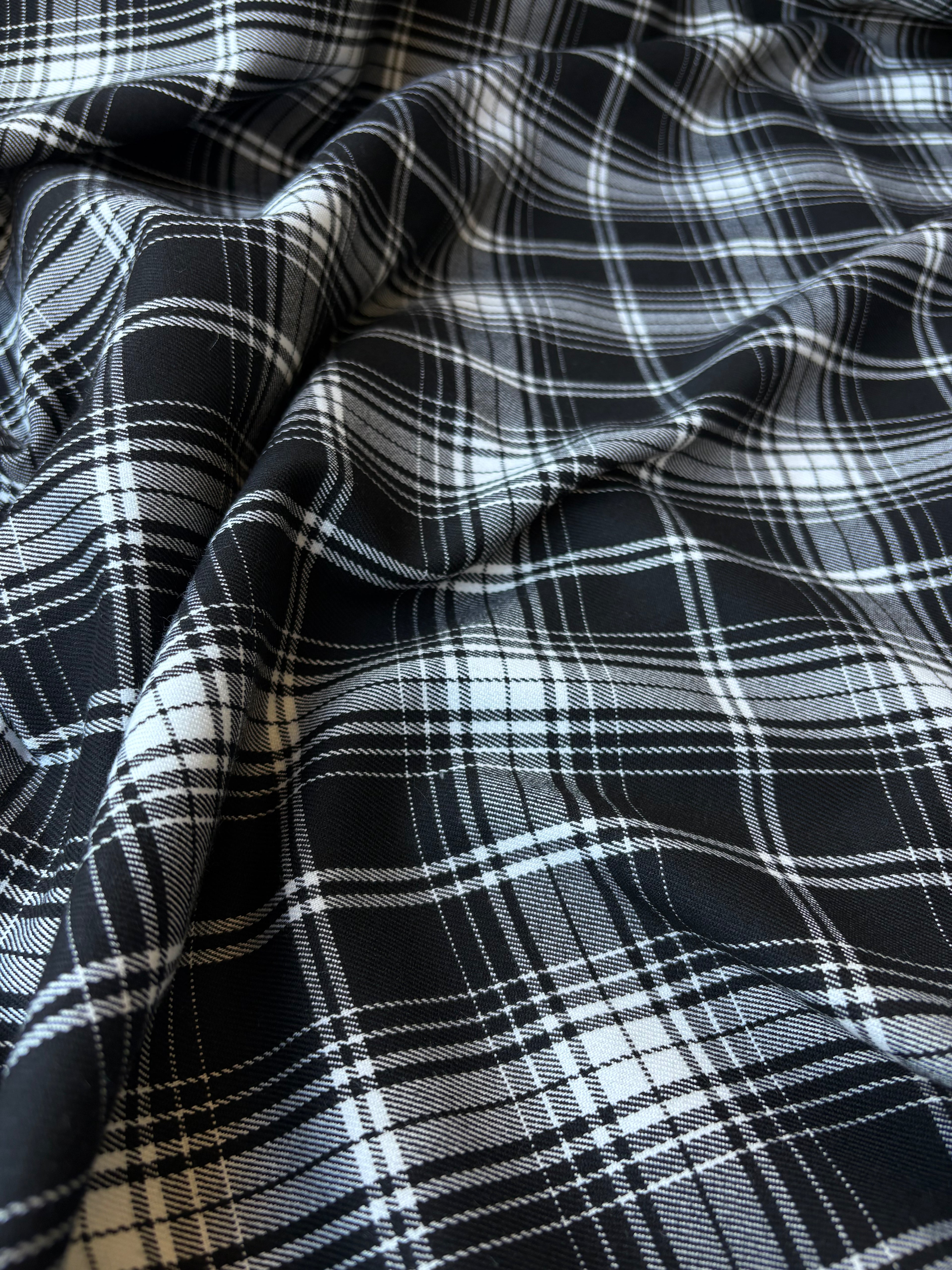 Tartan Scozzese Quadro Black White