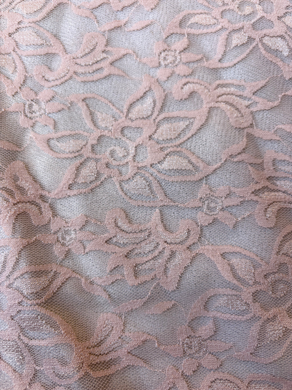 Pizzo Macrame Floreale Rosa Bielastico