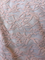 Pizzo Macrame Floreale Rosa Bielastico