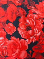 Scampolo Satin Floreale Big Rosso 3,00x2,80