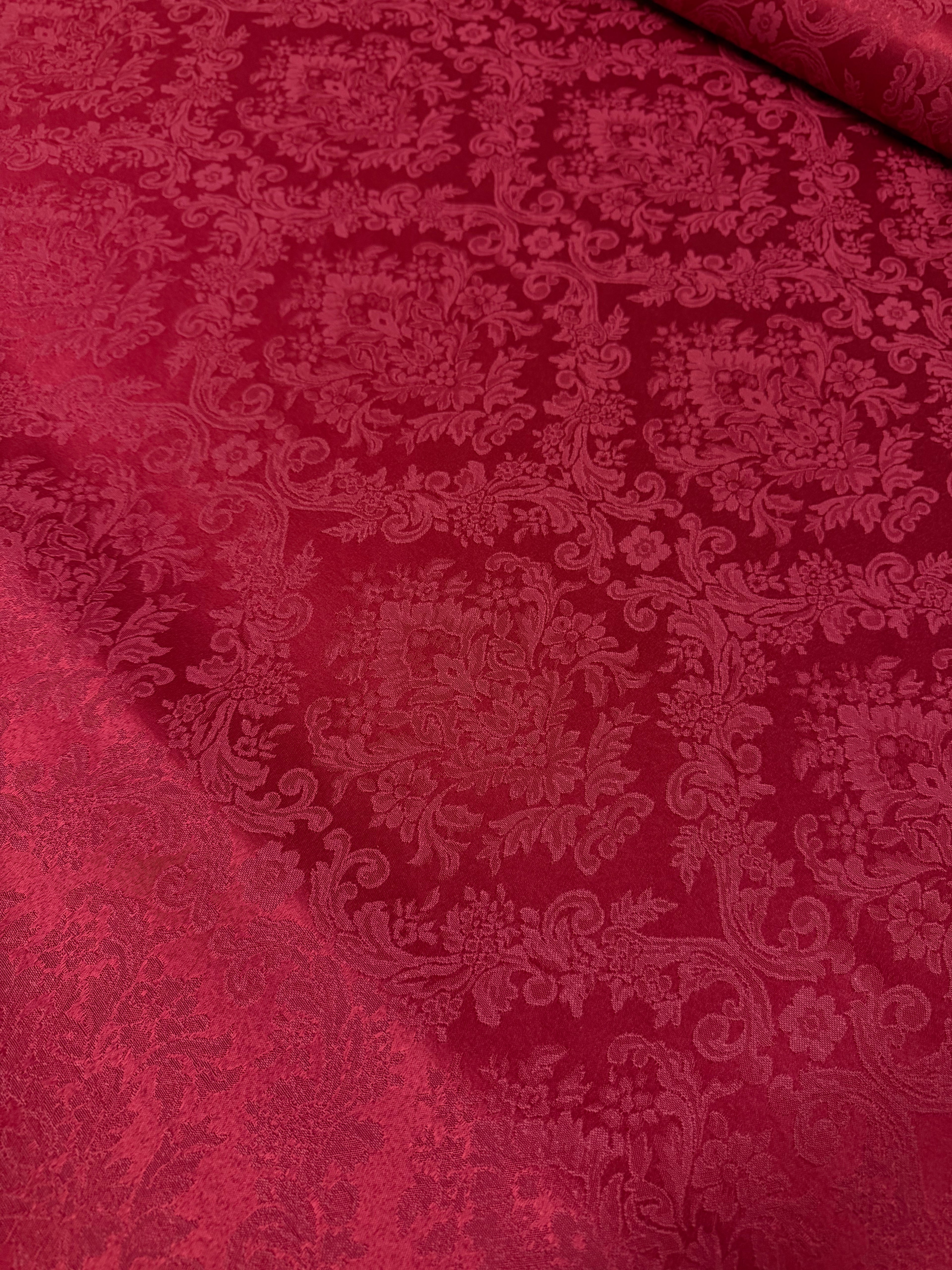 Episcopal Damask Upholstery Bordeaux 3.45H