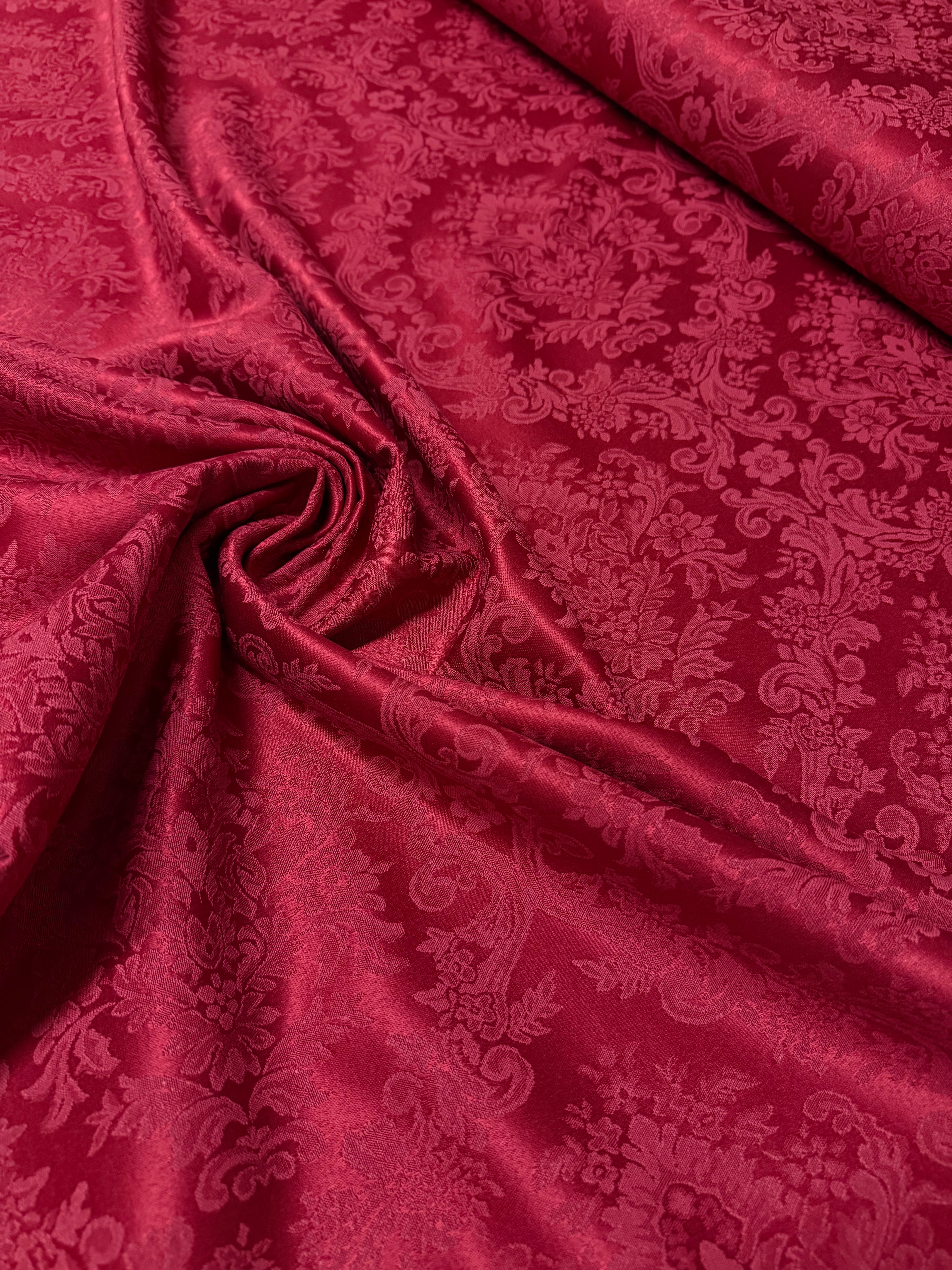 Episcopal Damask Upholstery Bordeaux 3.45H