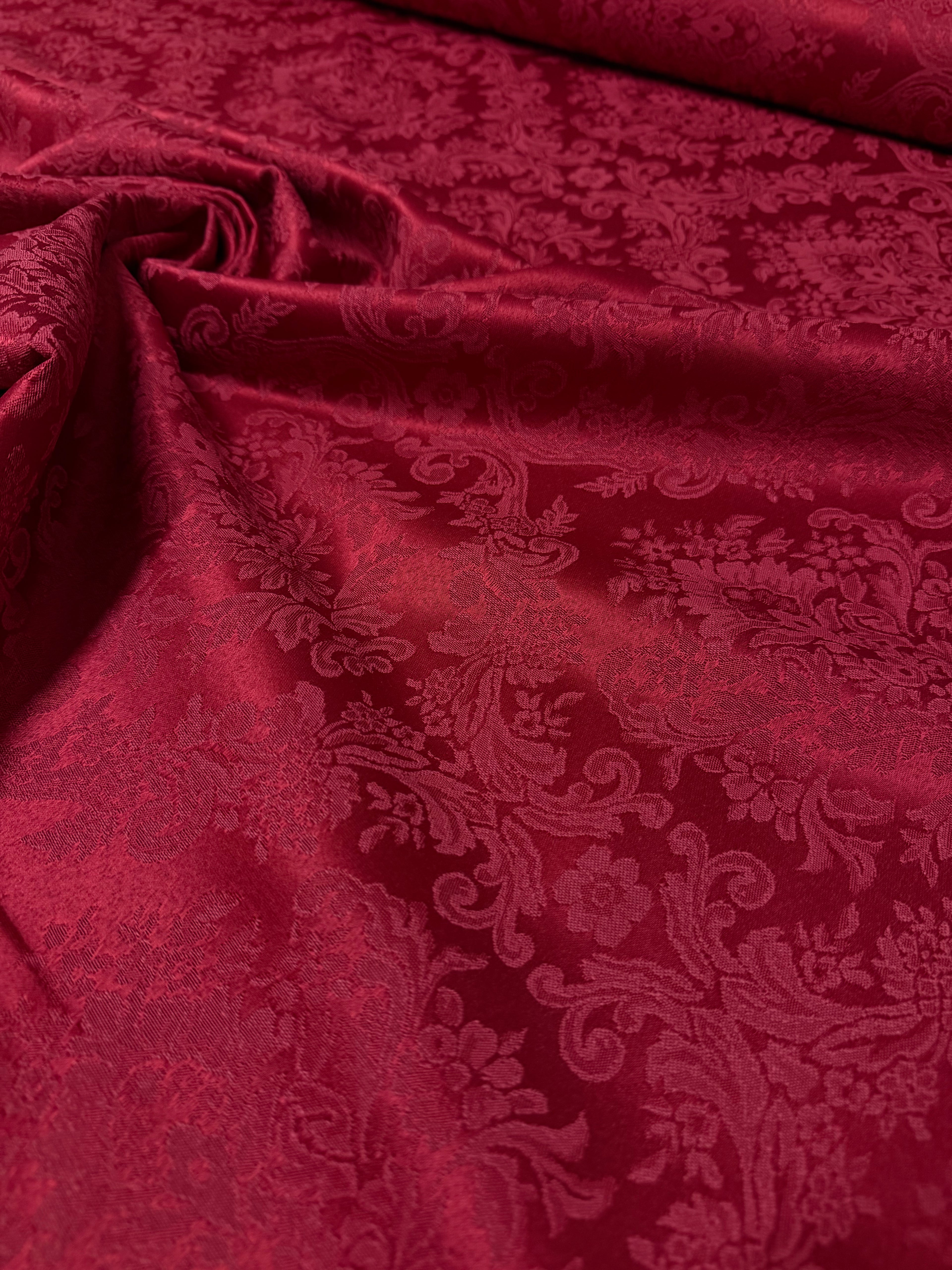 Episcopal Damask Upholstery Bordeaux 3.45H