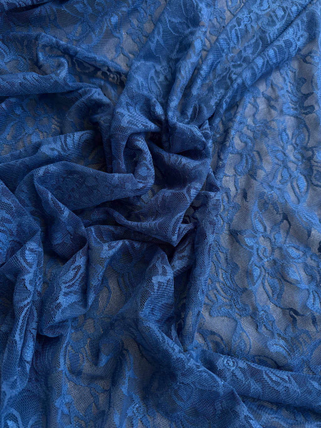 Pizzo Macrame Elastico Blu Avio