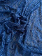 Pizzo Macrame Elastico Blu Avio