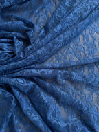 Pizzo Macrame Elastico Blu Avio