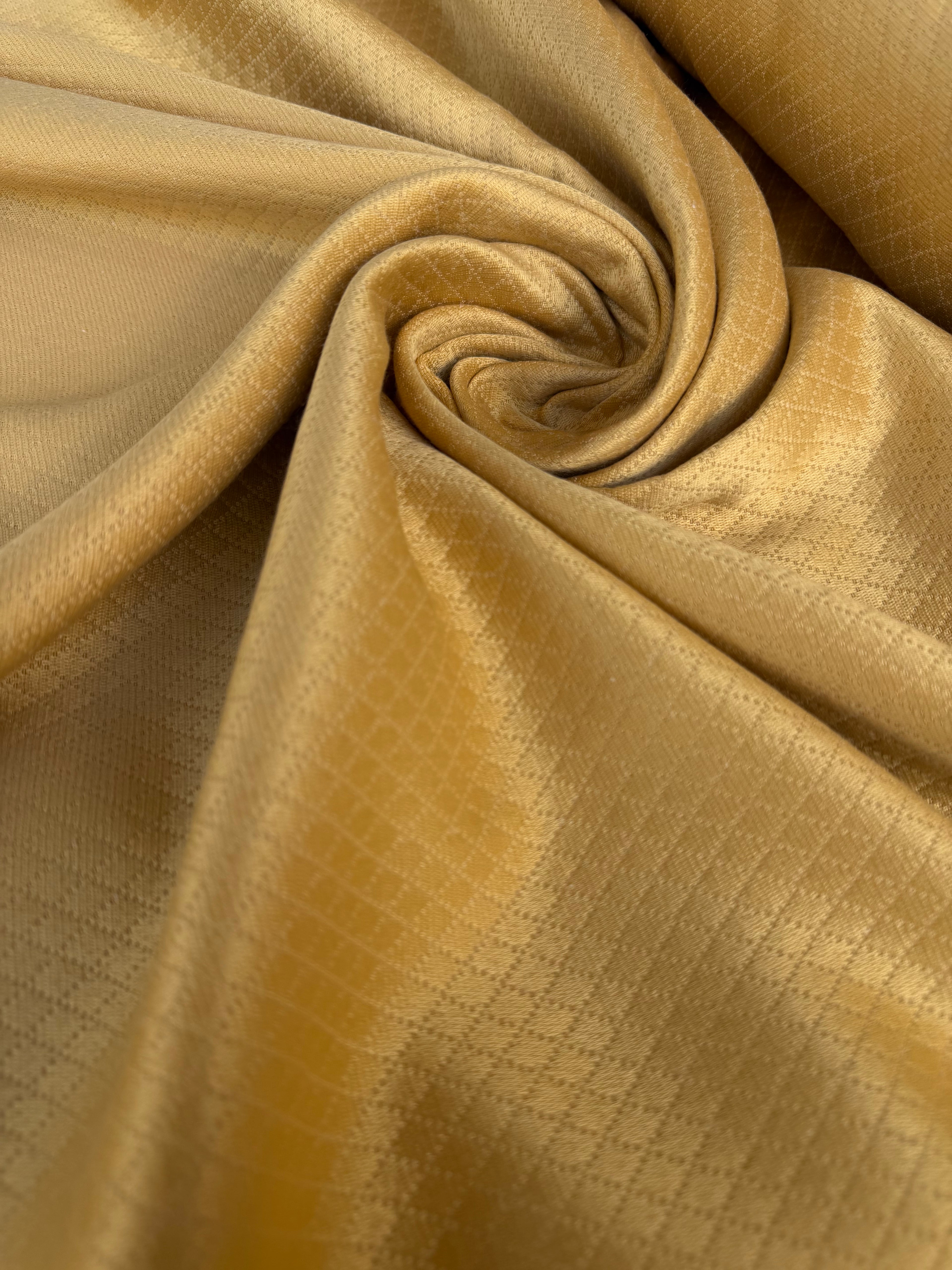 Tappezzeria Damascato Jacquard Rombi Giallo Oro
