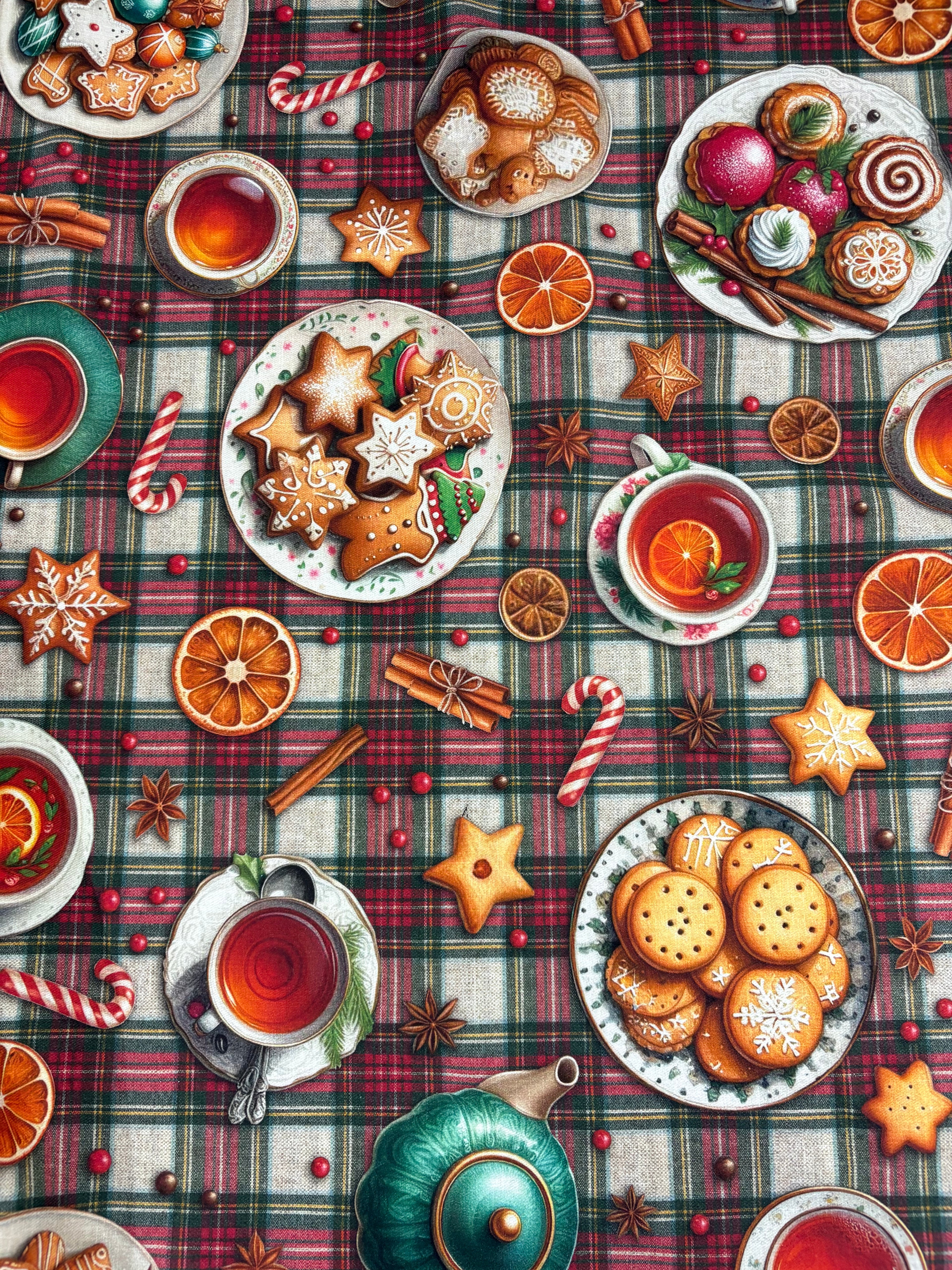 Scampolo Panama Tavola imbandita Natalizi 280x140