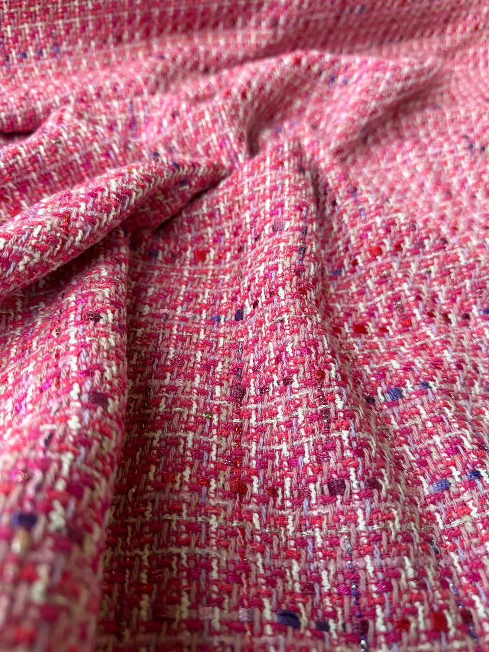 Tessuto Tweed Tipologia Chanel rosa Barbie