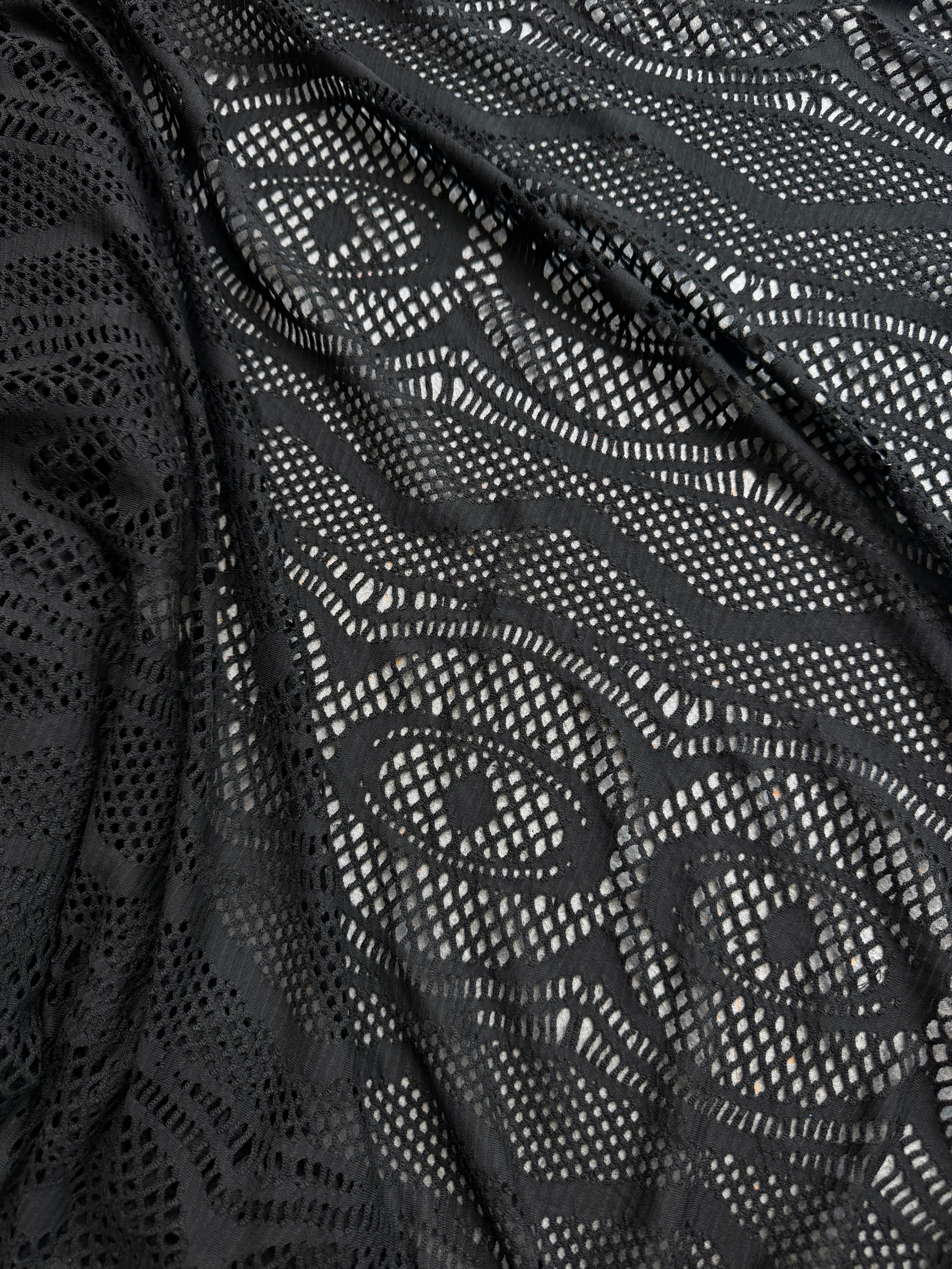 Pizzo Nero Elastico Ricamato
