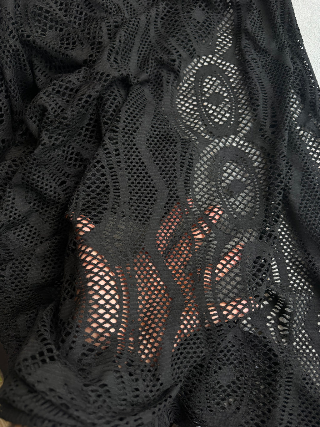 Pizzo Nero Elastico Ricamato