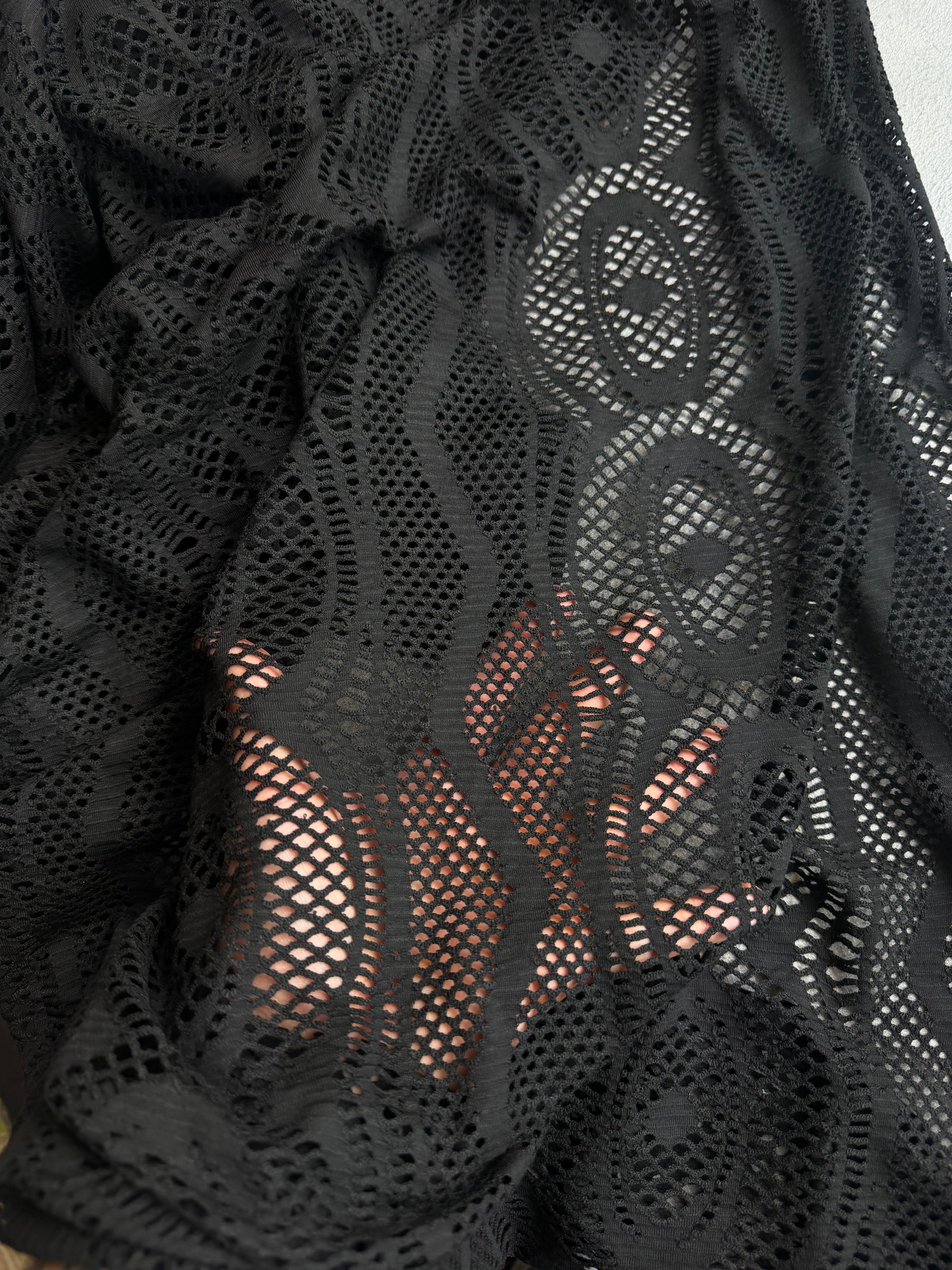 Pizzo Nero Elastico Ricamato