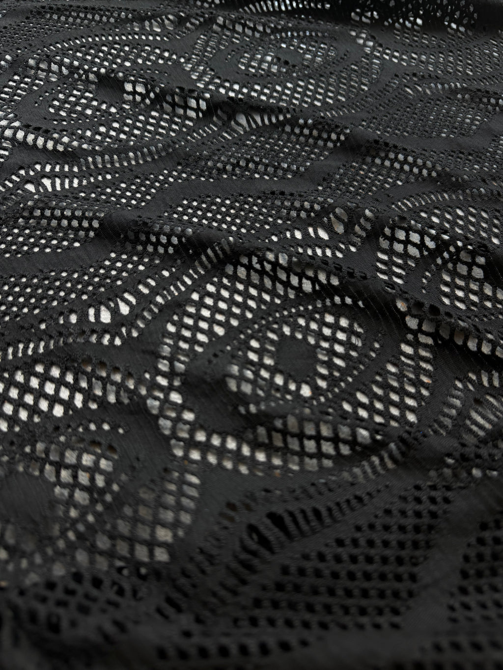 Pizzo Nero Elastico Ricamato