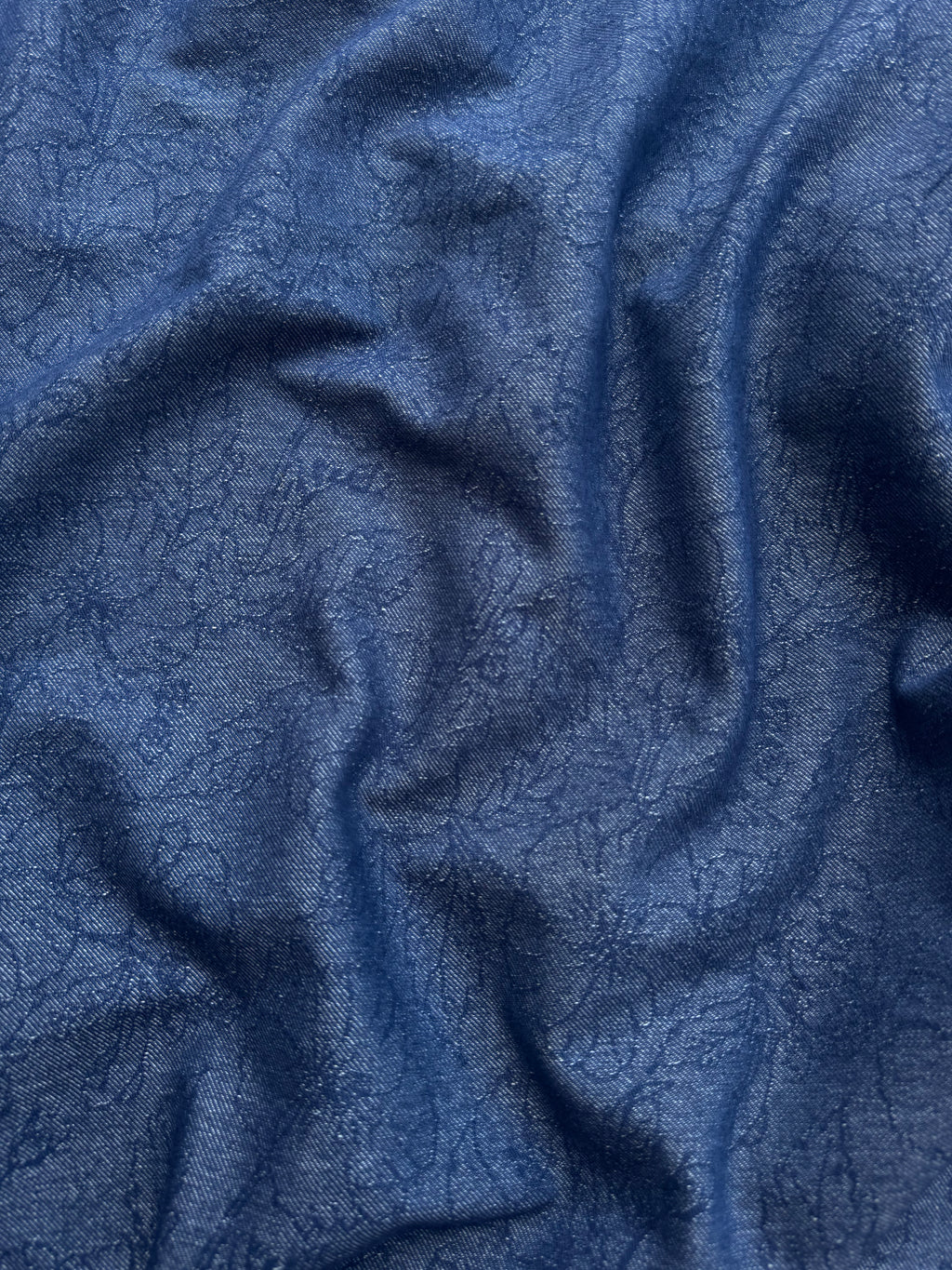 Tessuto Jeans Chambray Floreale