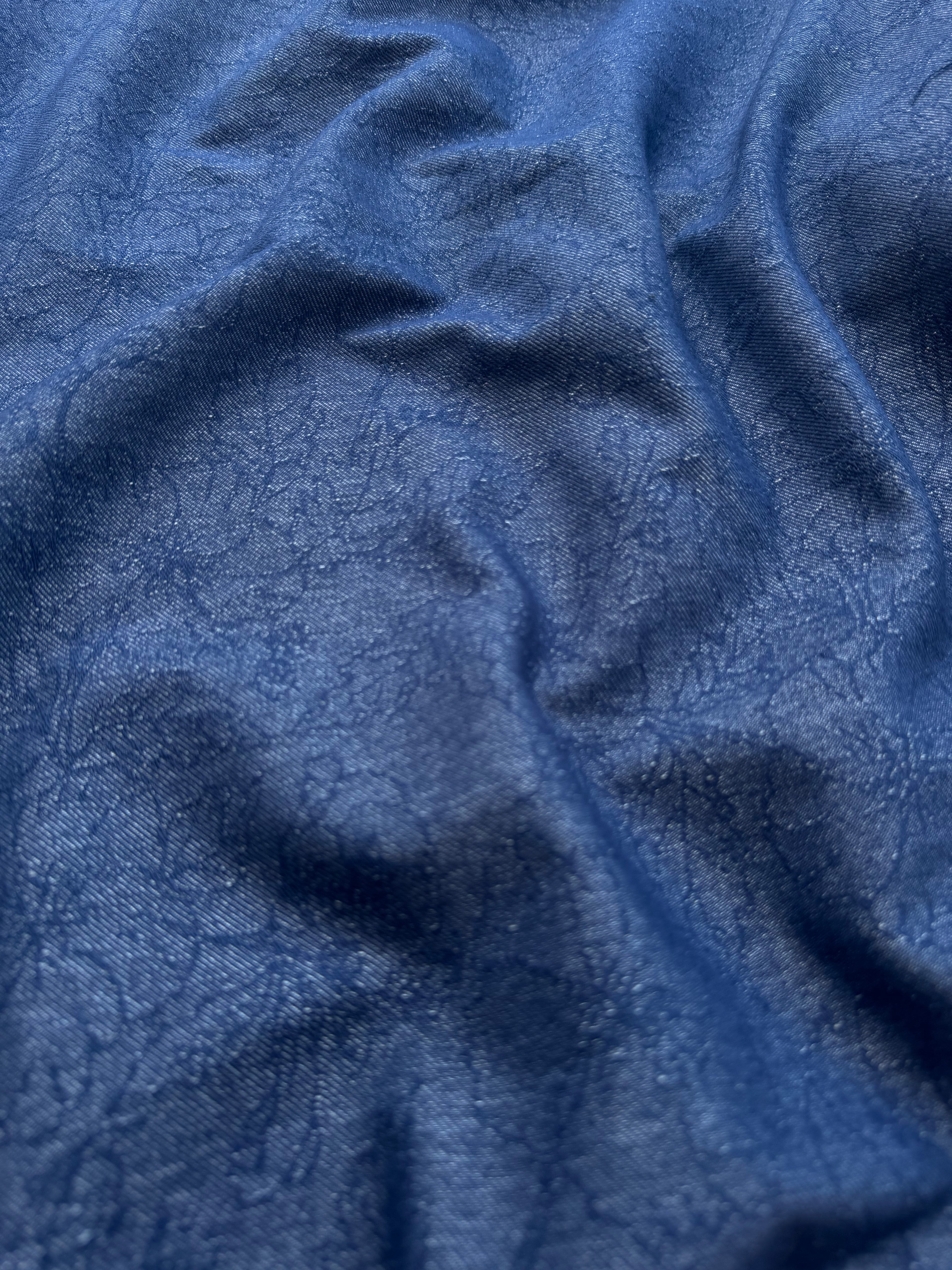 Tessuto Jeans Chambray Floreale