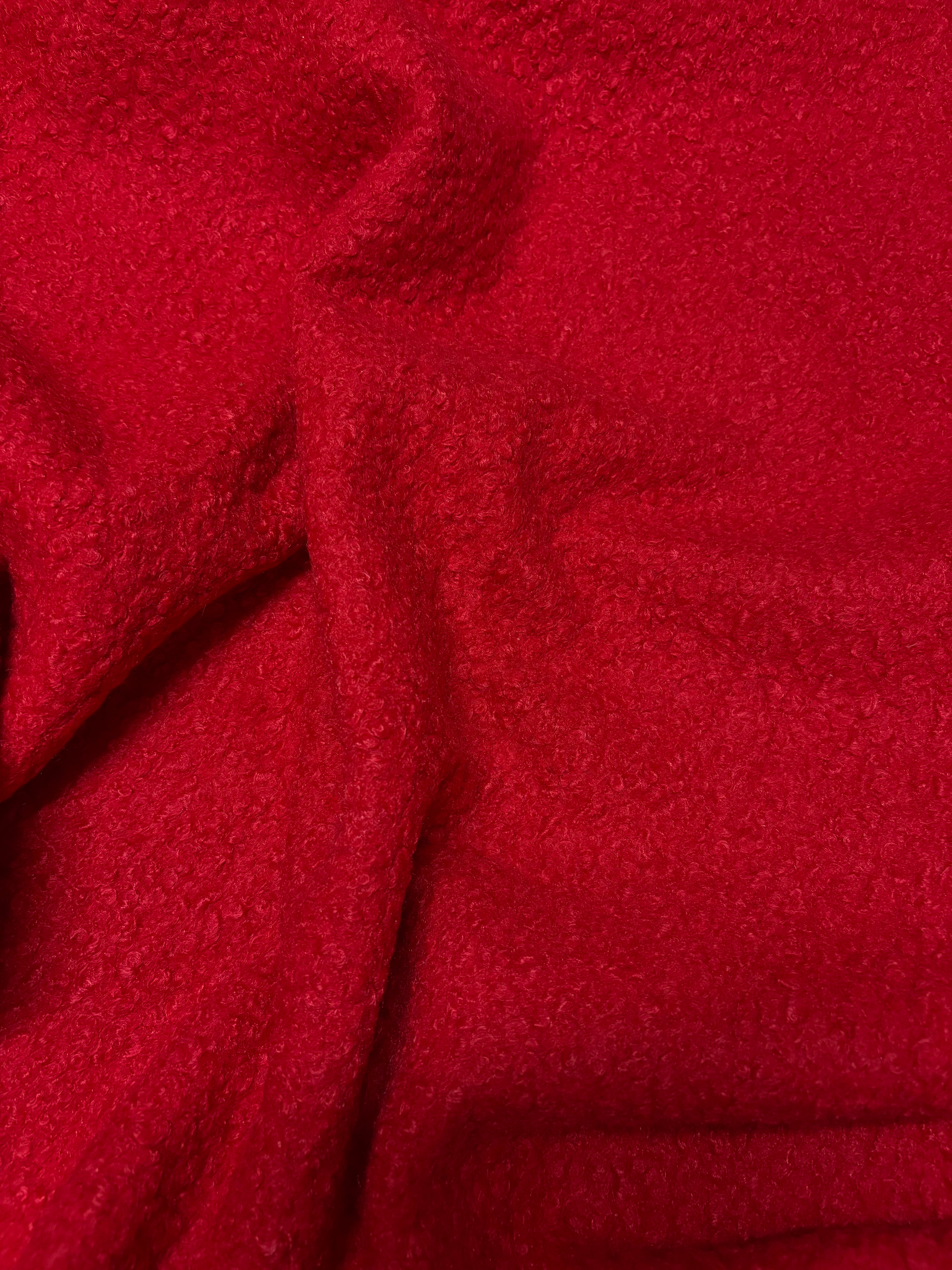 Tessuto Boucle rosso Ricciolino
