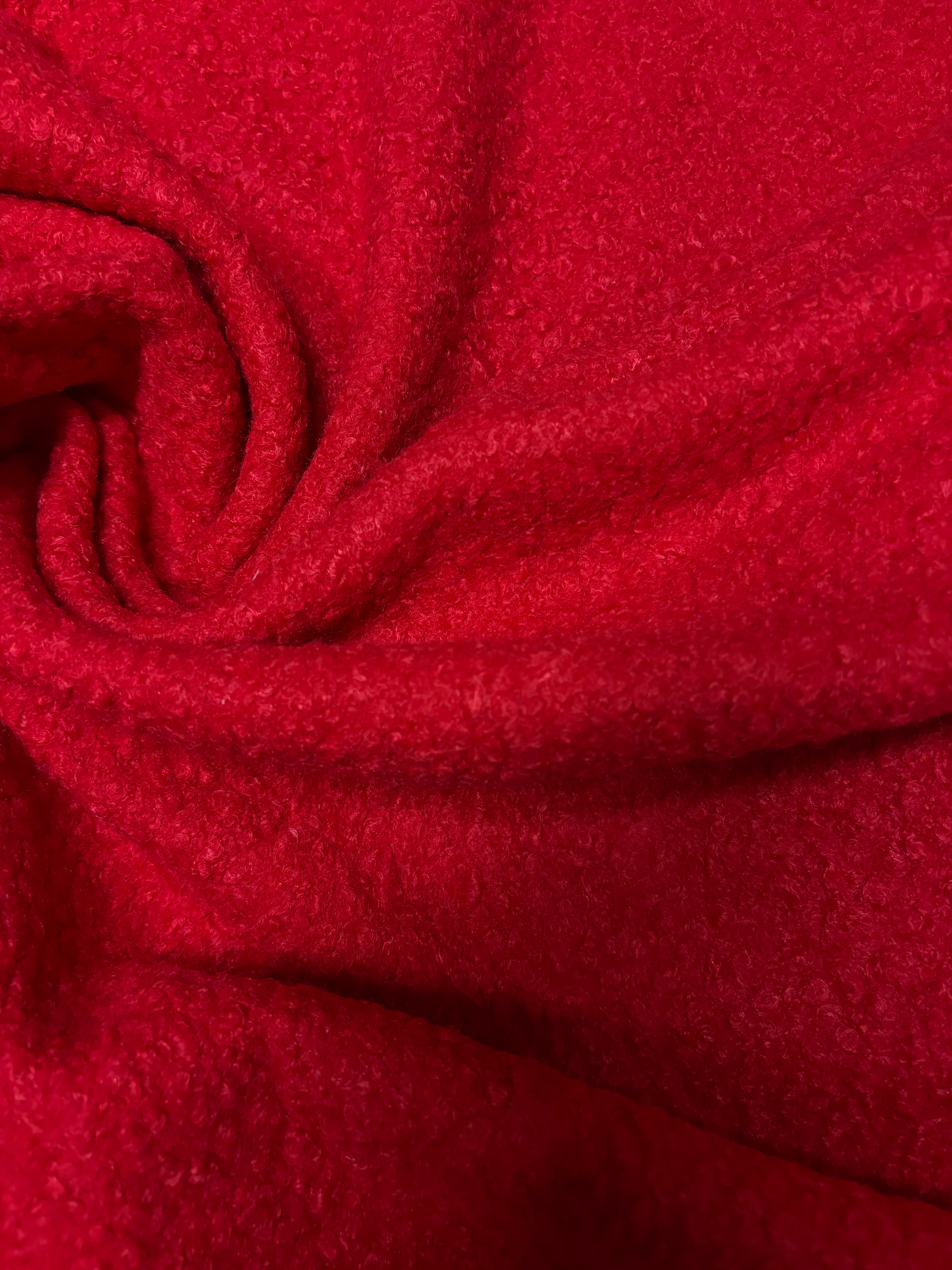 Tessuto Boucle rosso Ricciolino