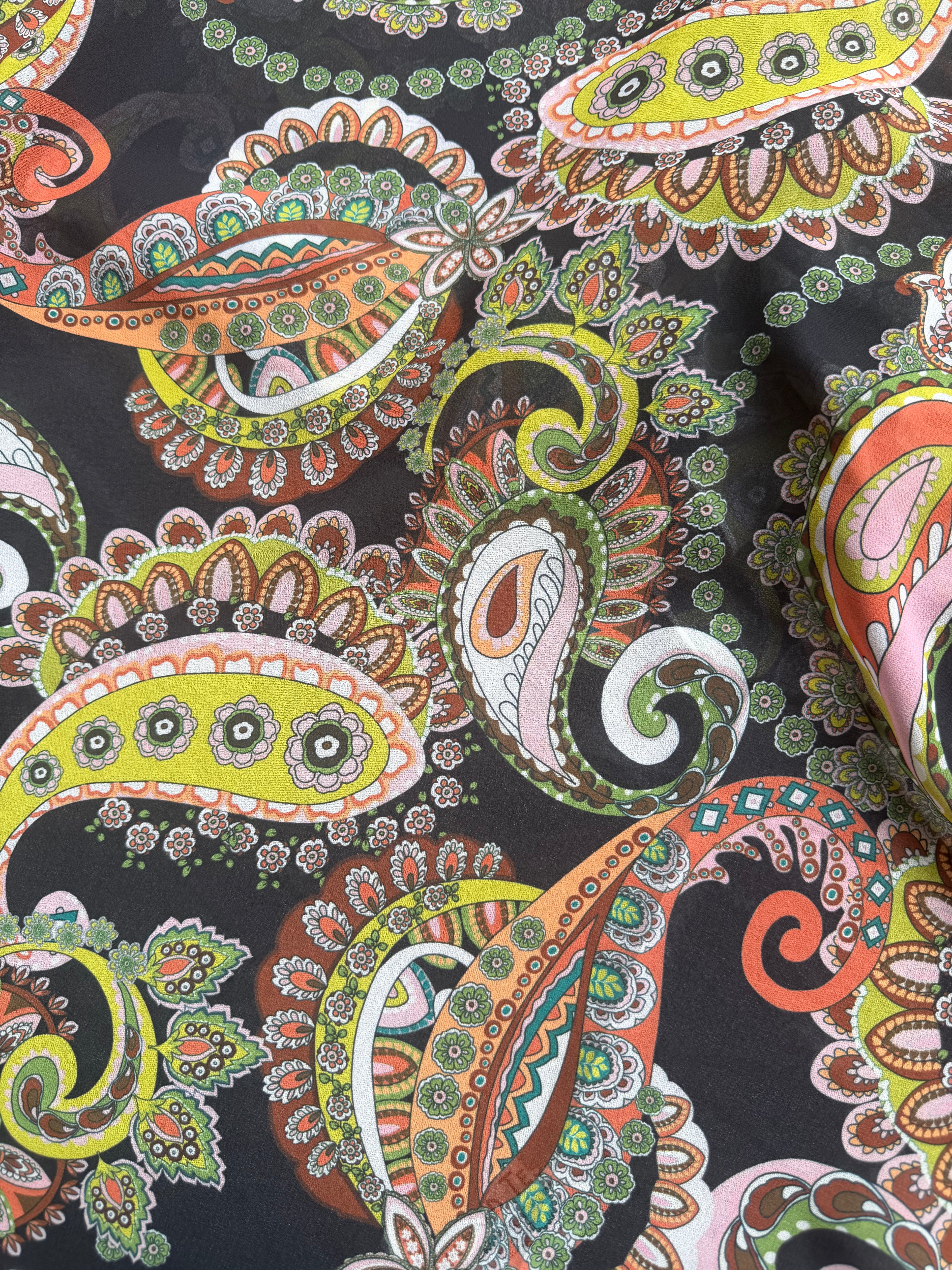 Georgette Paisley Multicolor