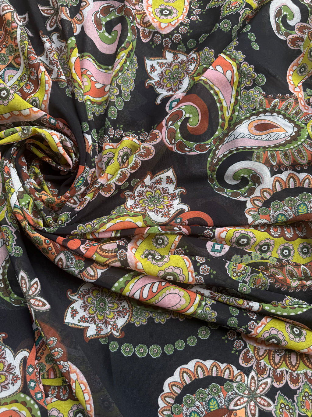 Georgette Paisley Multicolor