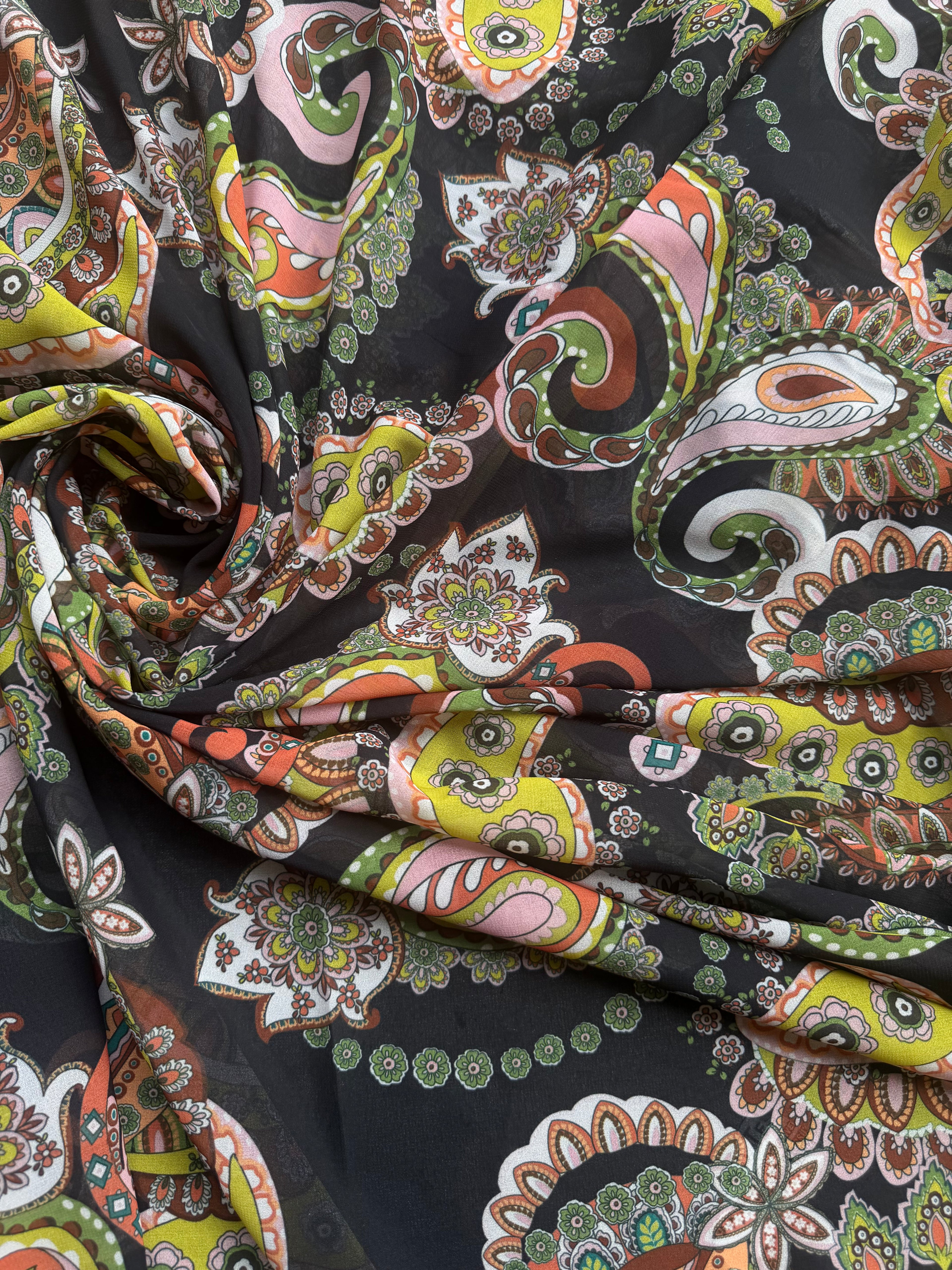 Georgette Paisley Multicolor