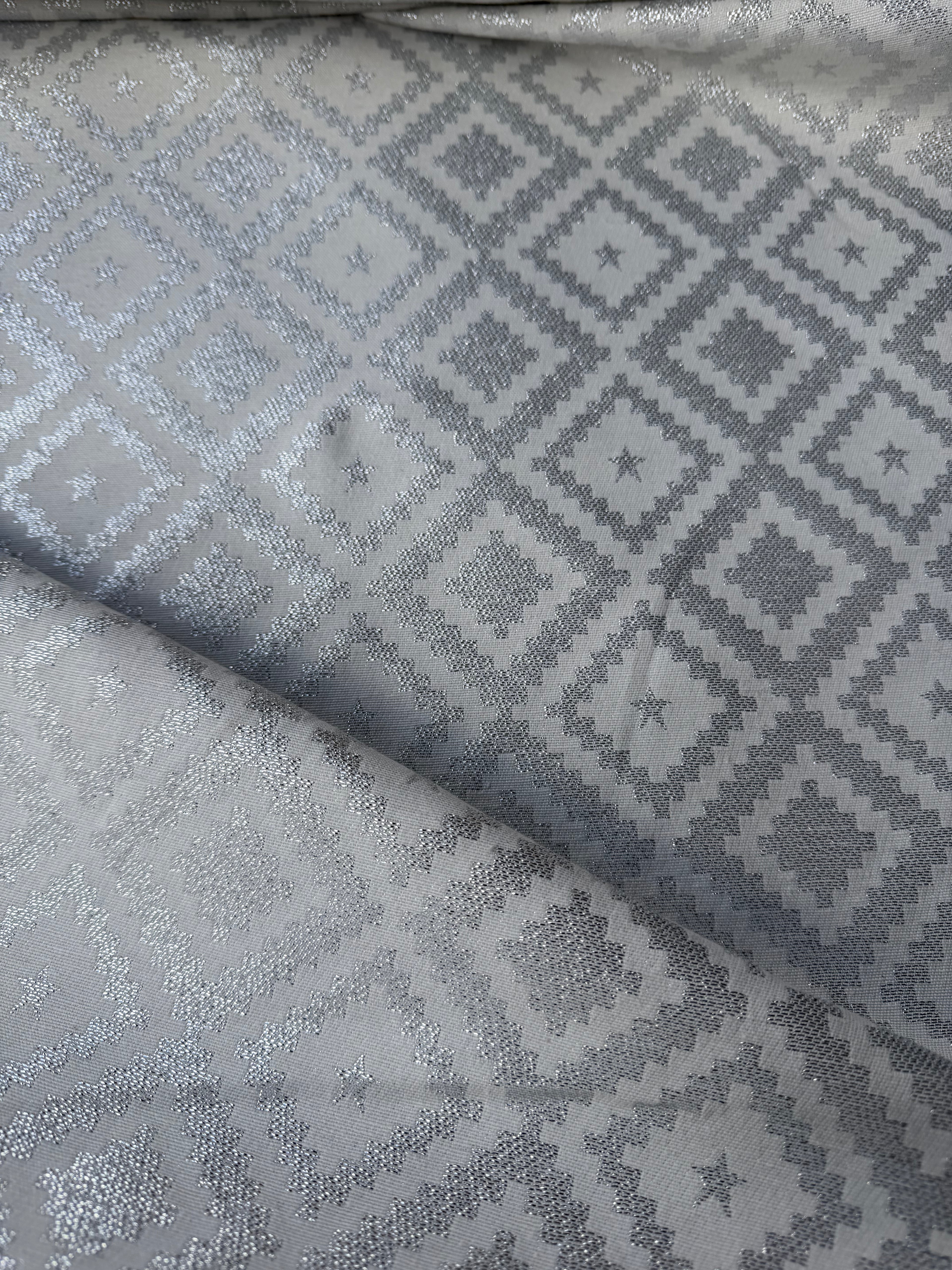 Damascato Natalizio Glitter Argento