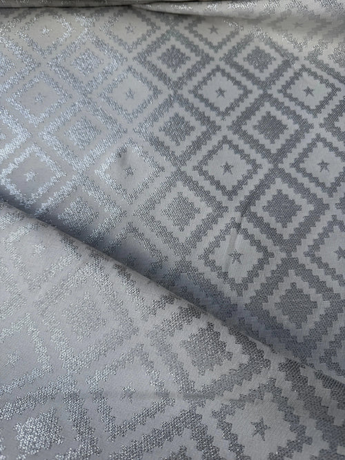 Christmas Damask Silver Glitter