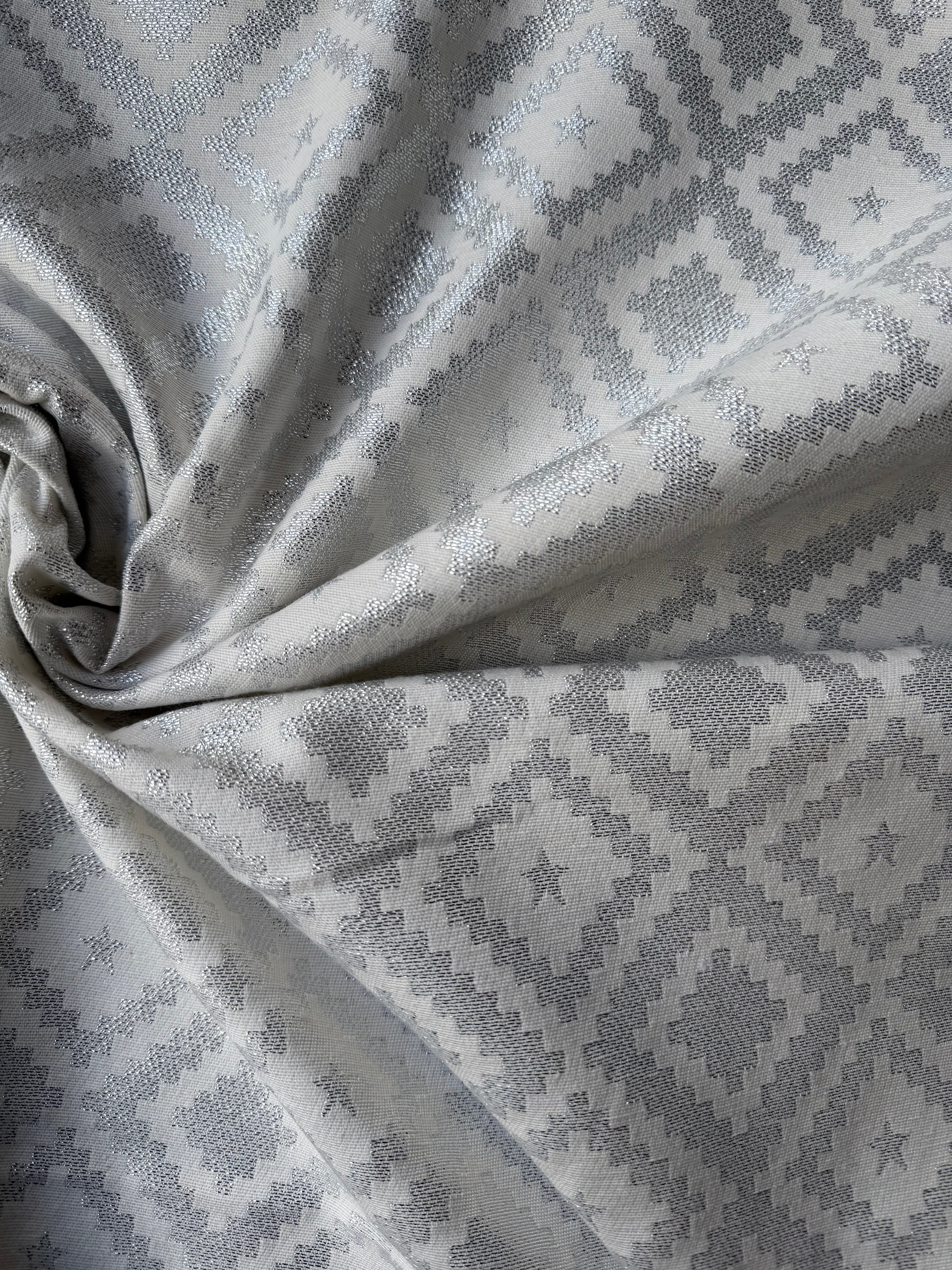 Damascato Natalizio Glitter Argento