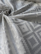 Christmas Damask Silver Glitter