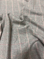 Tartan lanetta riga rosa spigato