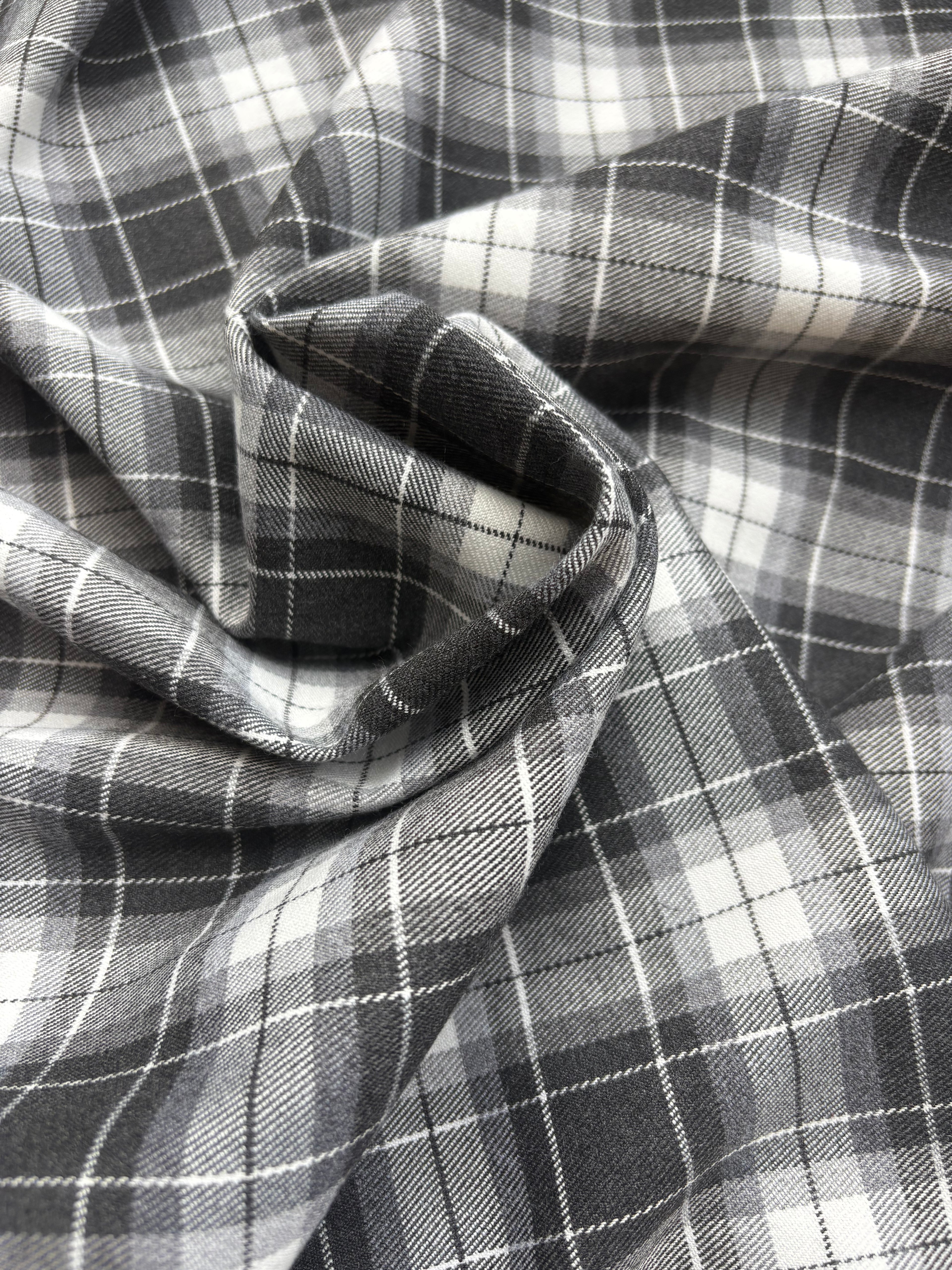 Scampolo Tartan Scozzese Quadro Grigio 2,00x1,50