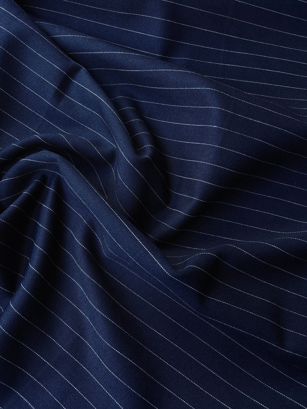 Fresco Lana Stretch Gessato Blu