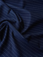 Fresco Lana Stretch Gessato Blu