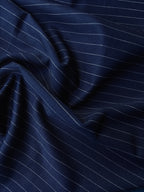 Fresco Lana Stretch Gessato Blu