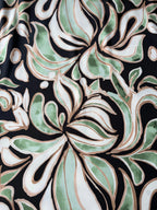 Scampolo Tessuto Satin Floreale Abstract Verde 2,30x1,50
