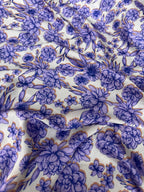 Scampolo Satin Viscosa Tramato Floreale Viola 2,20x1,50