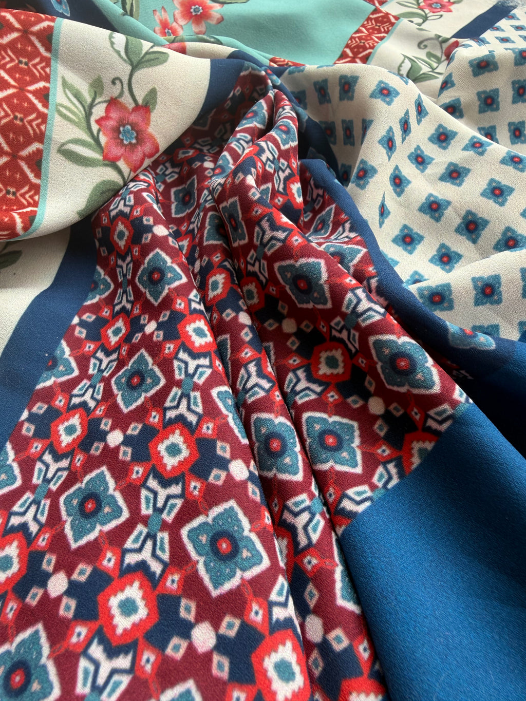 Scampolo Georgette patchwork WAX 2,50x1,50