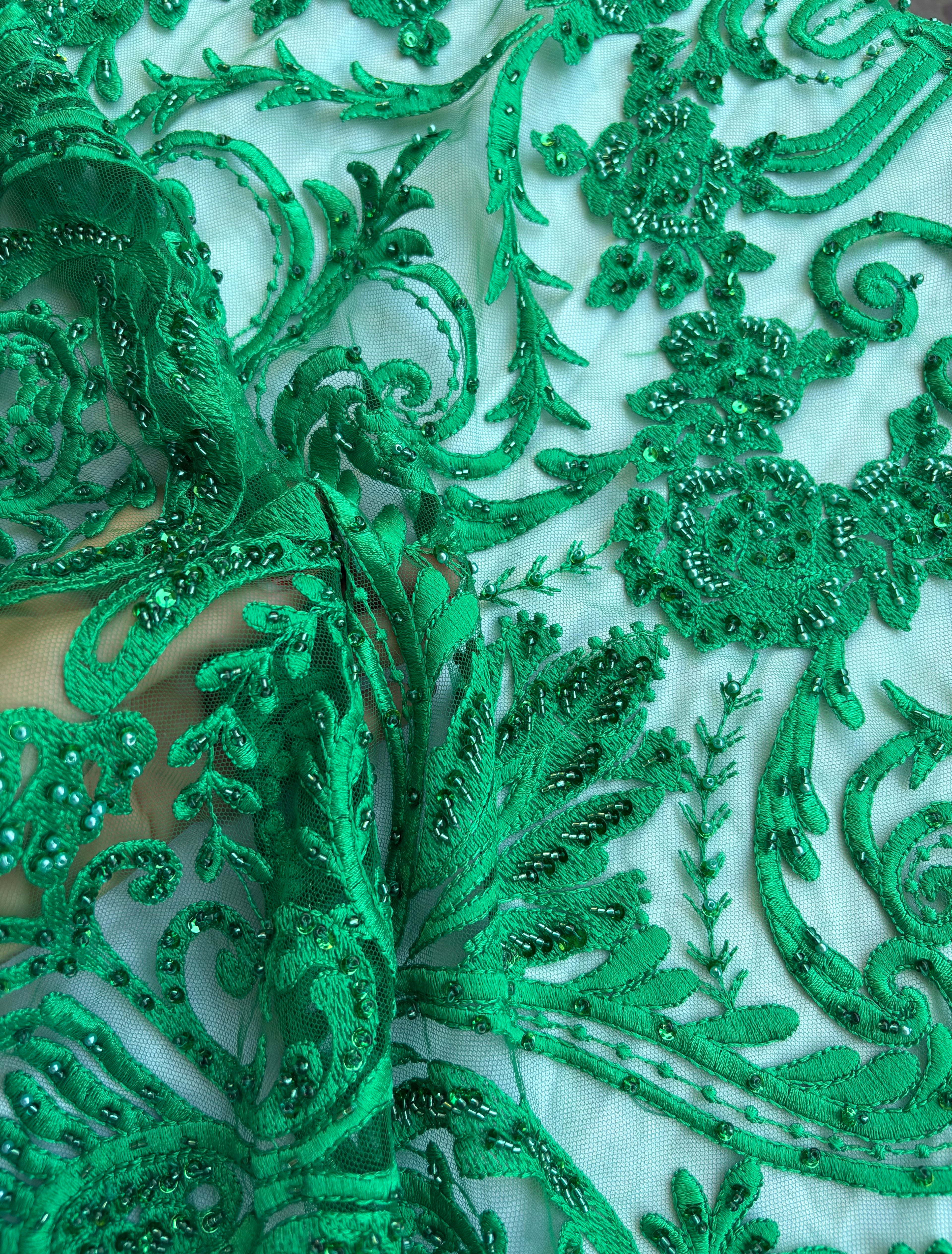 Pizzo Cerimonia floreale astratto Verde