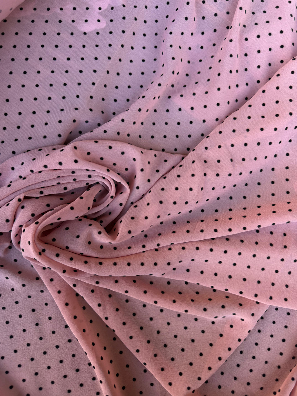 Scampolo Georgette Pois Rosa Antico 3,00x1,50