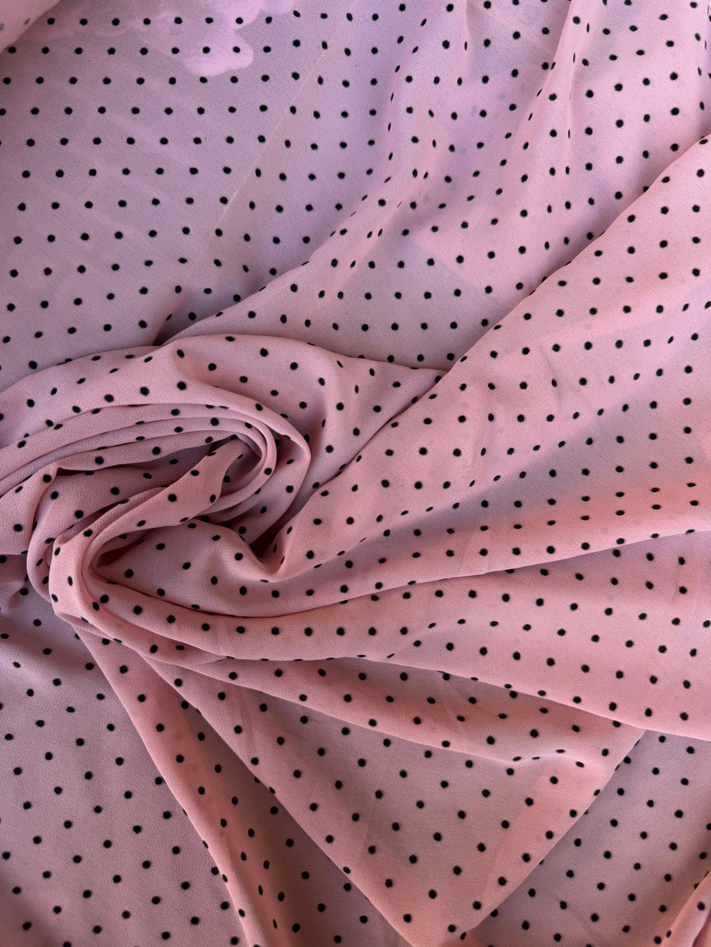 Scampolo Georgette Pois Rosa Antico 3,00x1,50