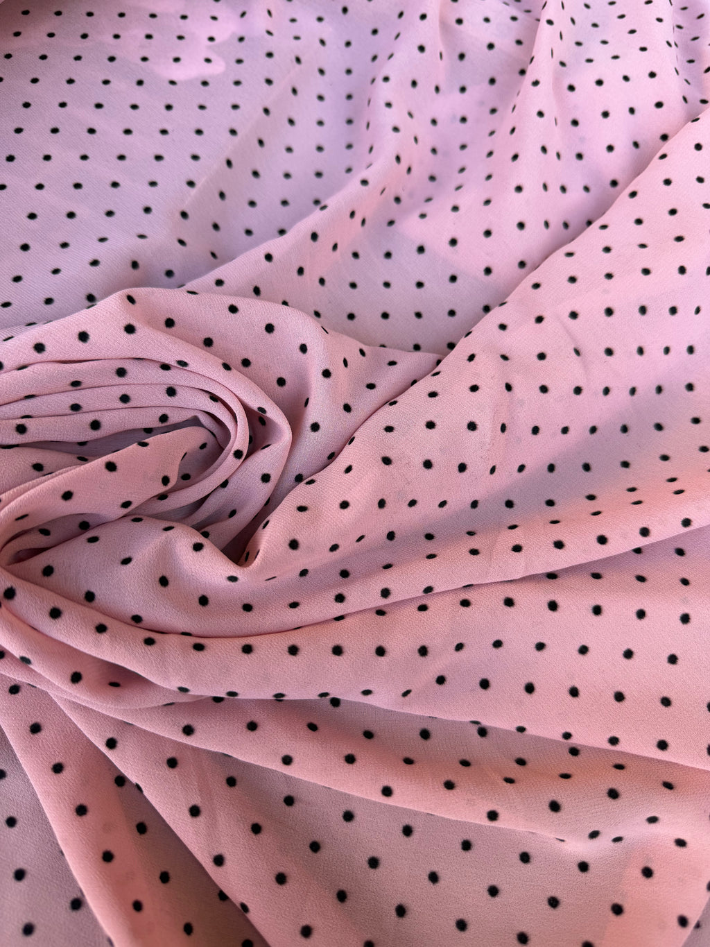 Scampolo Georgette Pois Rosa Antico 3,00x1,50