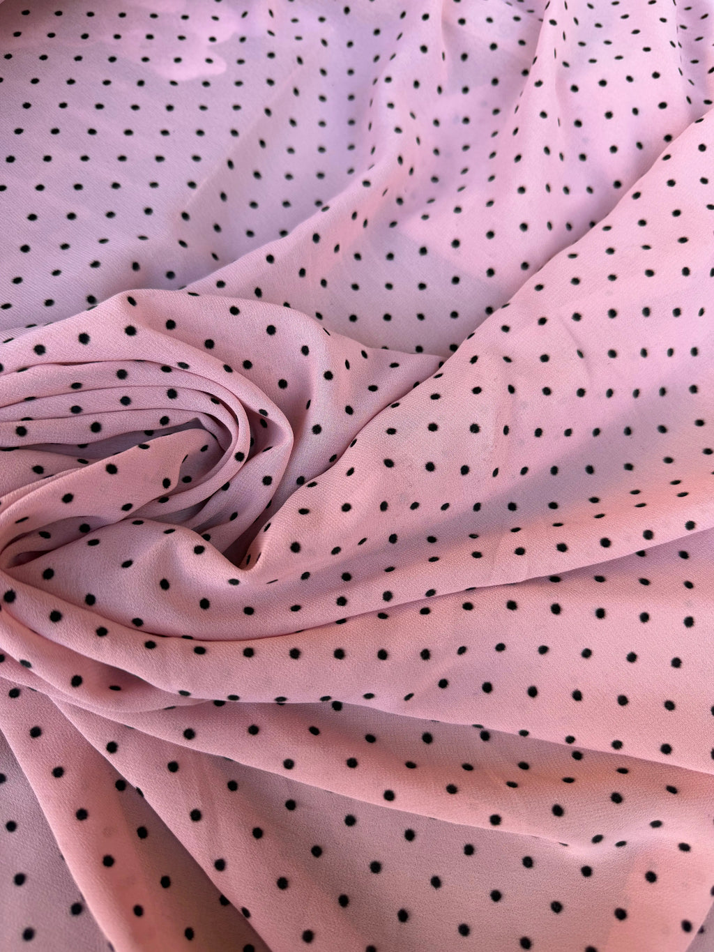 Scampolo Georgette Pois Rosa Antico 3,00x1,50