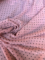 Scampolo Georgette Pois Rosa Antico 3,00x1,50