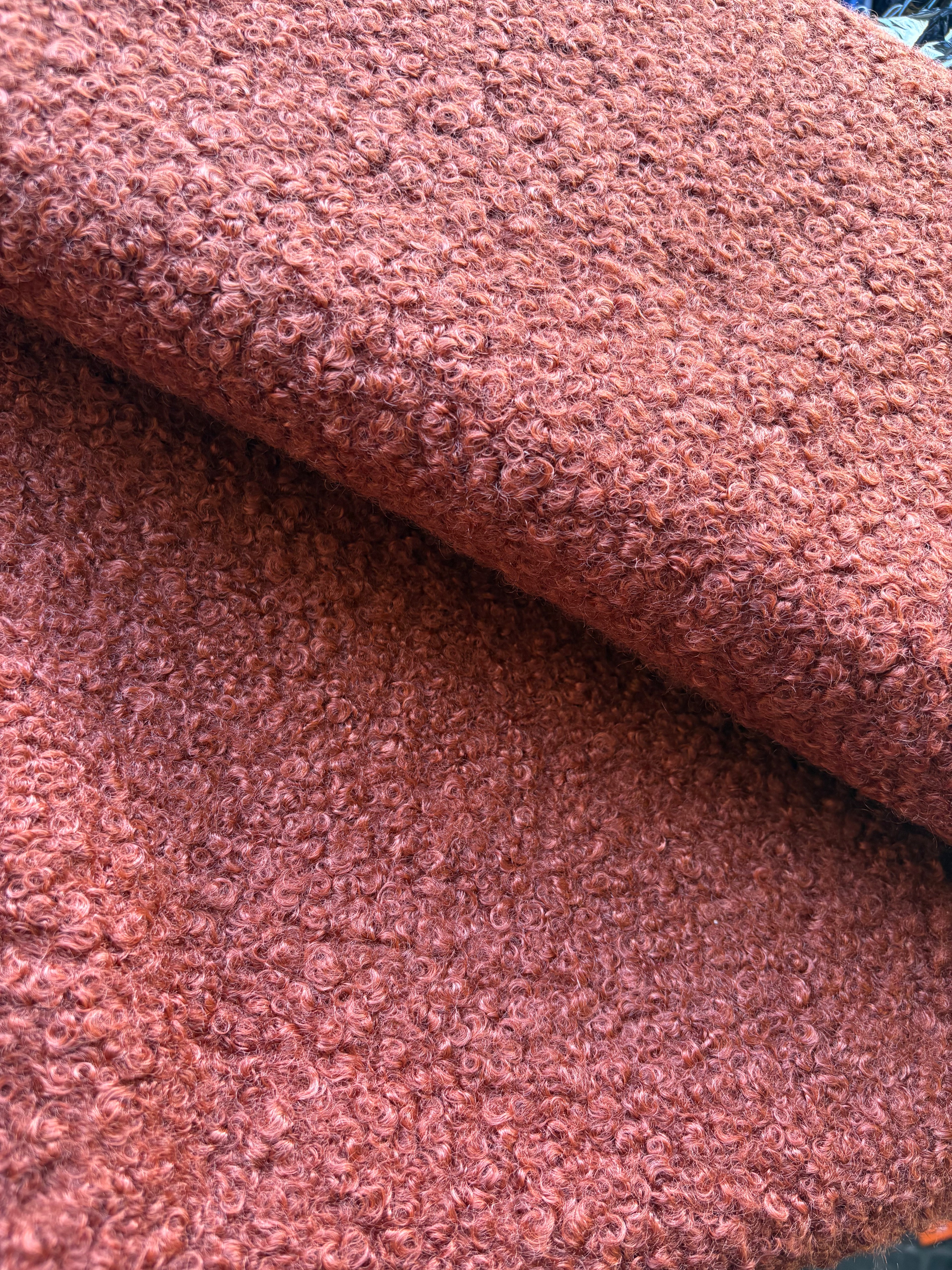 Scampolo Tessuto Boucle Tabacco Ricciolino 0,90x1,50