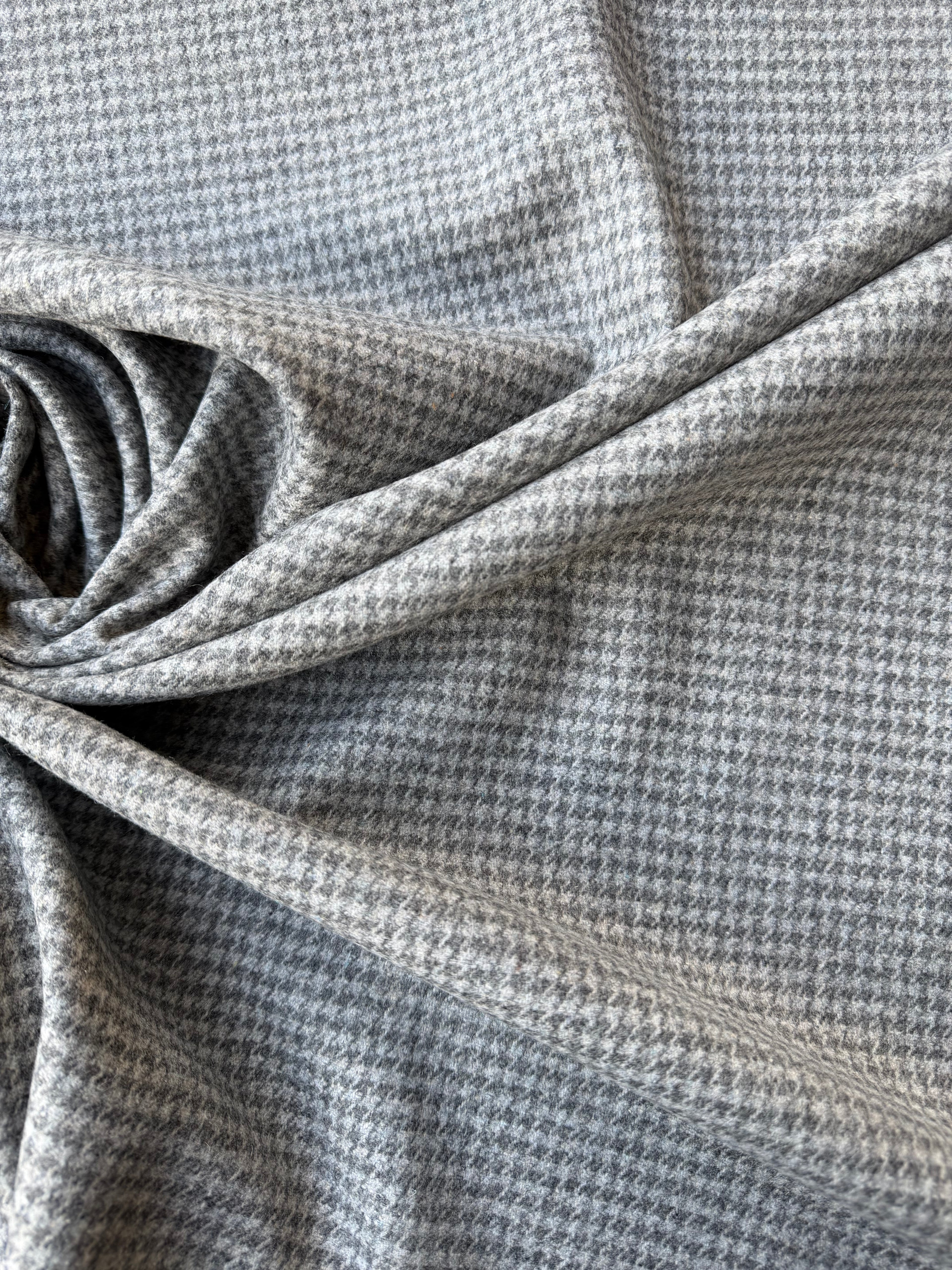 Tessuto Lana pied de poul Grigio