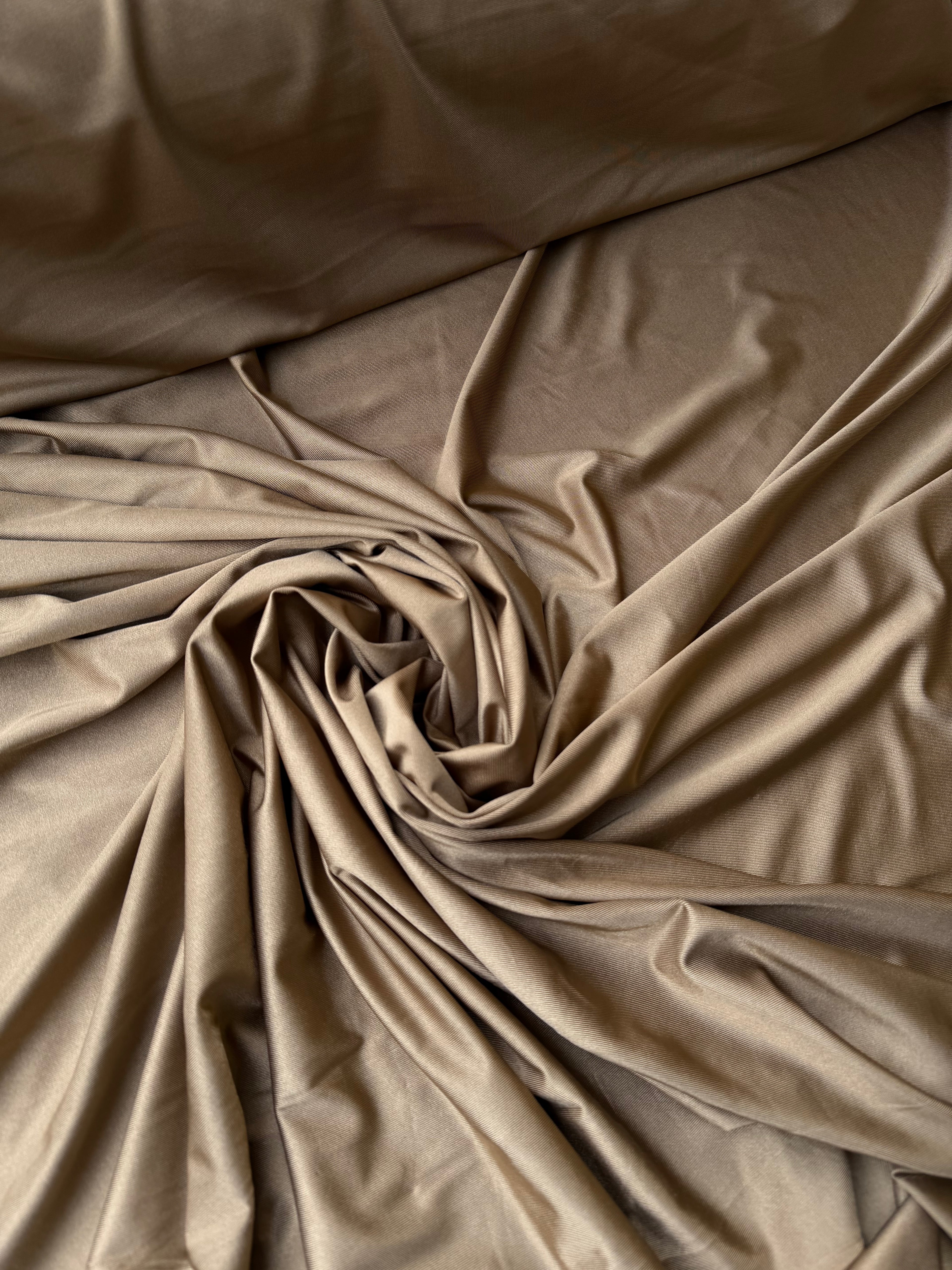 Lycra Tinta unita Cammello lucida