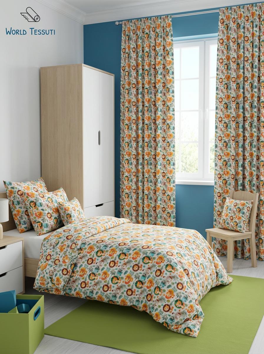 Tessuto Puro Cotone Stampa Digitale 3D