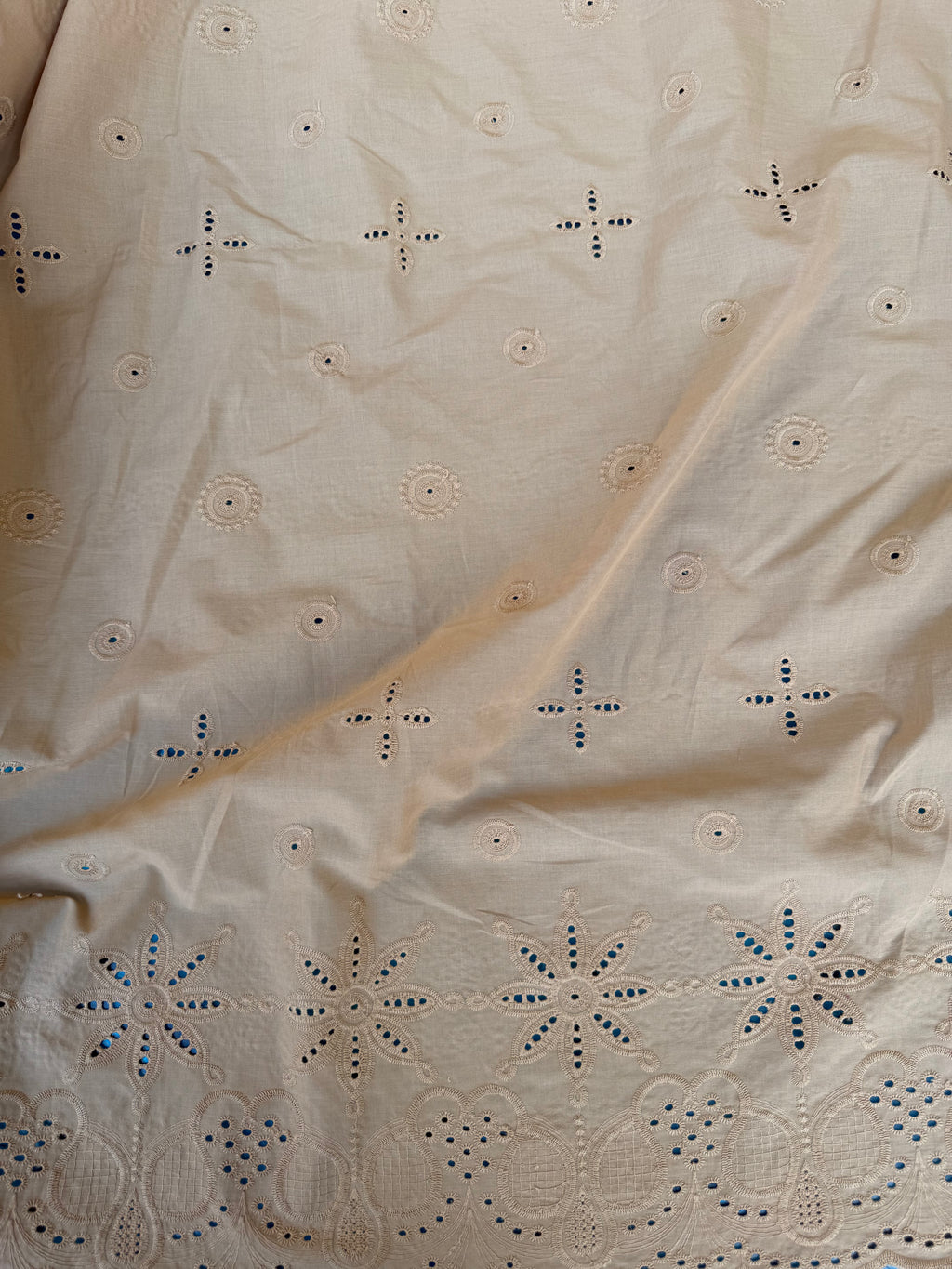 Cotone Pizzo San Gallo Ricamato Etnica