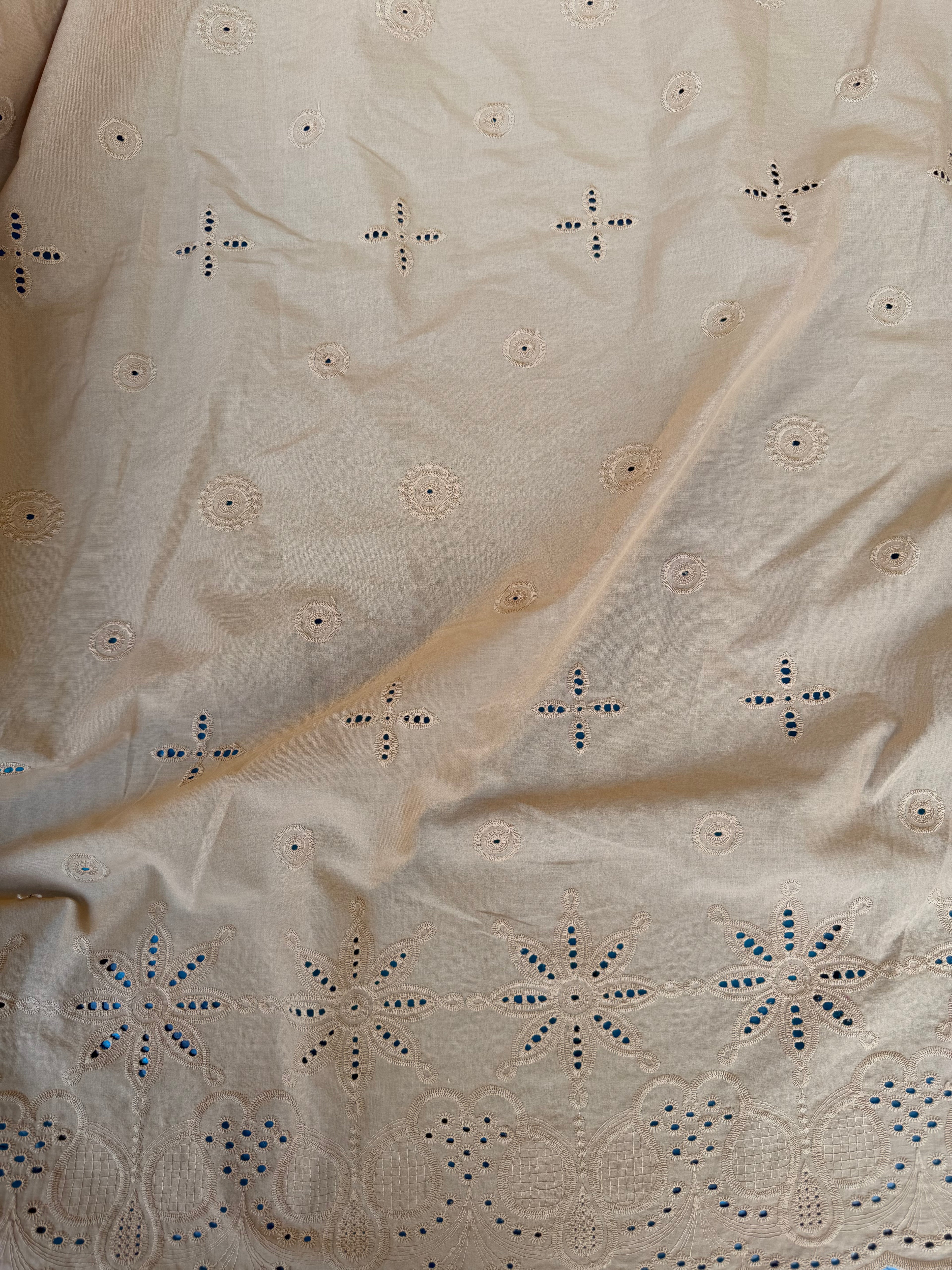 Cotone Pizzo San Gallo Ricamato Etnica